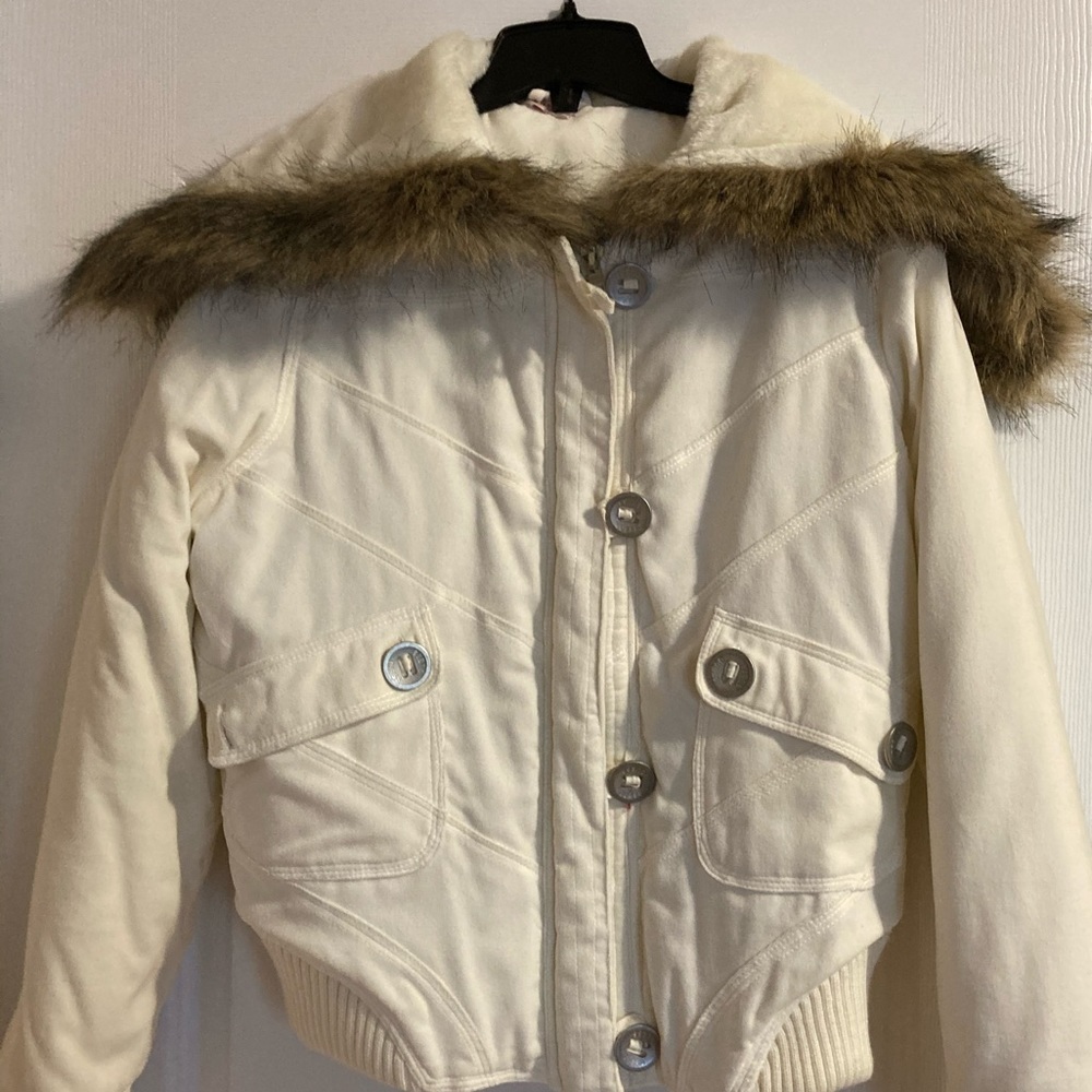 Guess winter coat with fur hood